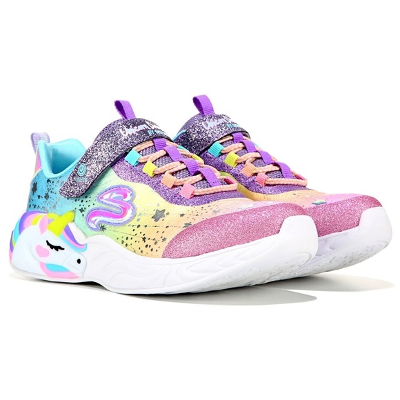 🦄 NEW Skechers kids Girls Lights Unicorn Dreams Light-Up  Sneaker SIZE 3… - Picture 1 of 10